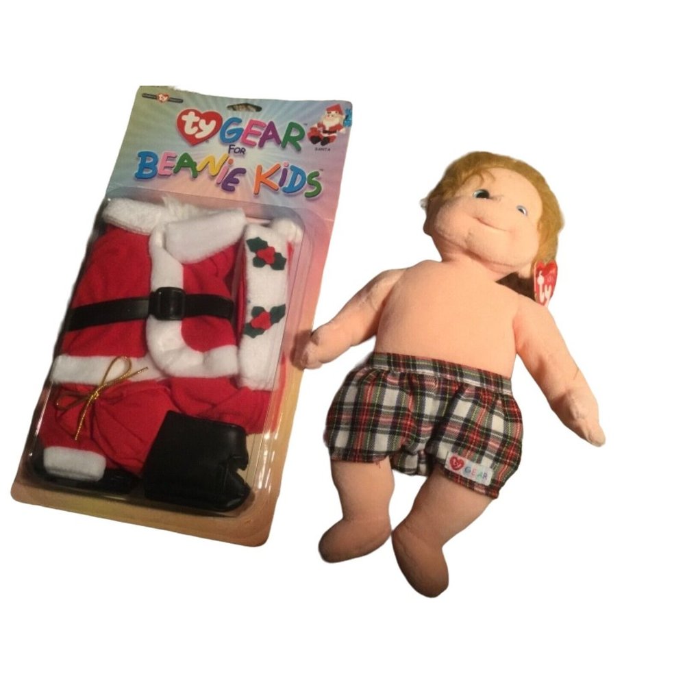 Ty Beanie Kids Doll “Chipper” with Beanie Kids Gear-  Santa Suit Clothing